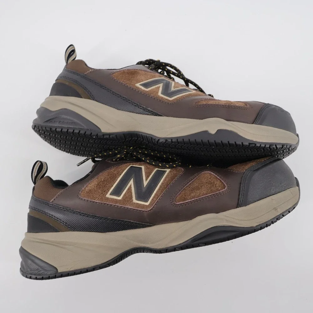 New Balance 627v2 Steel Toe Industrial Work Shoes Brown Low Top Mens 9.5